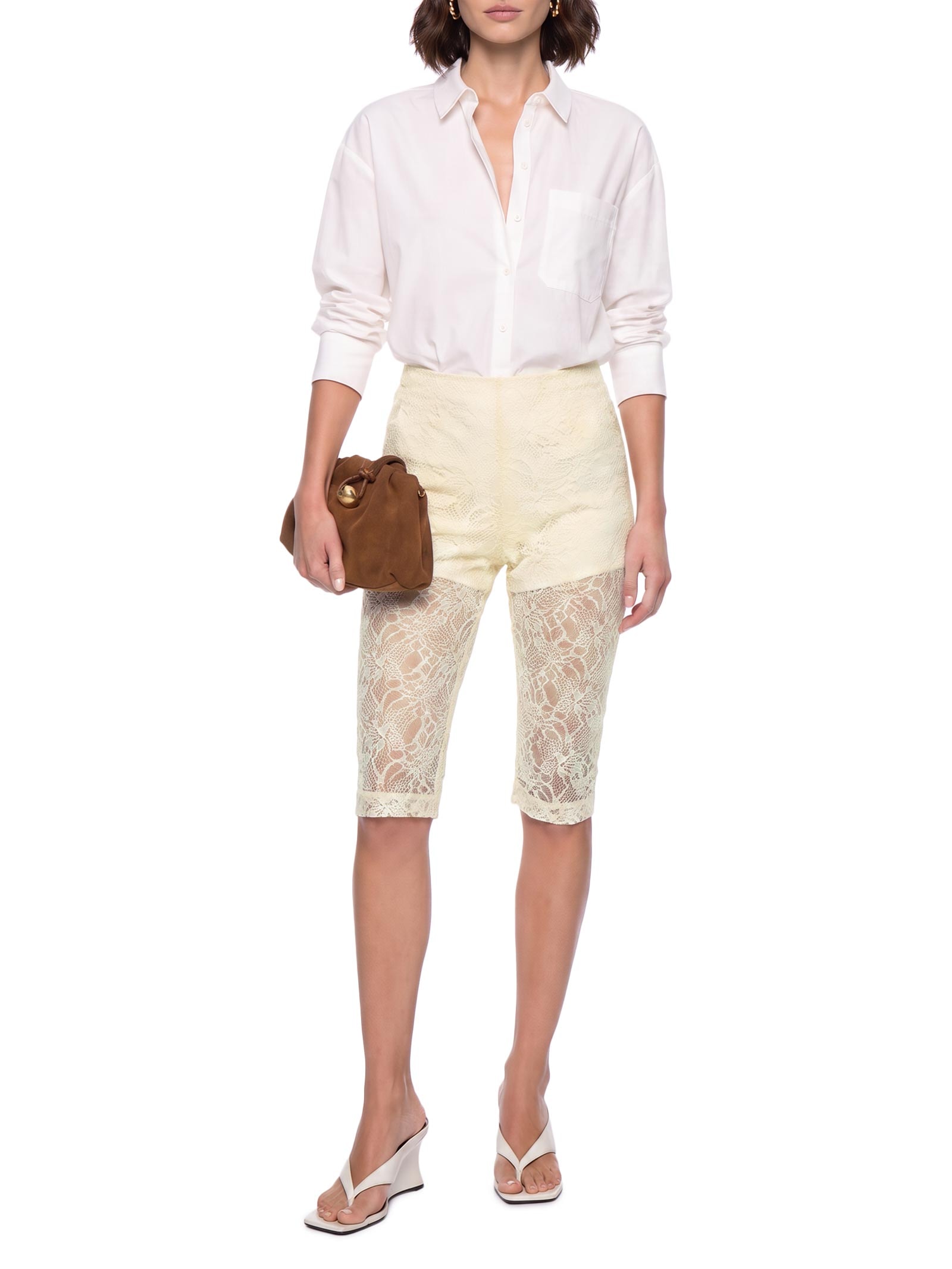 Calça Feminina Capri De Renda Off White My Favorite