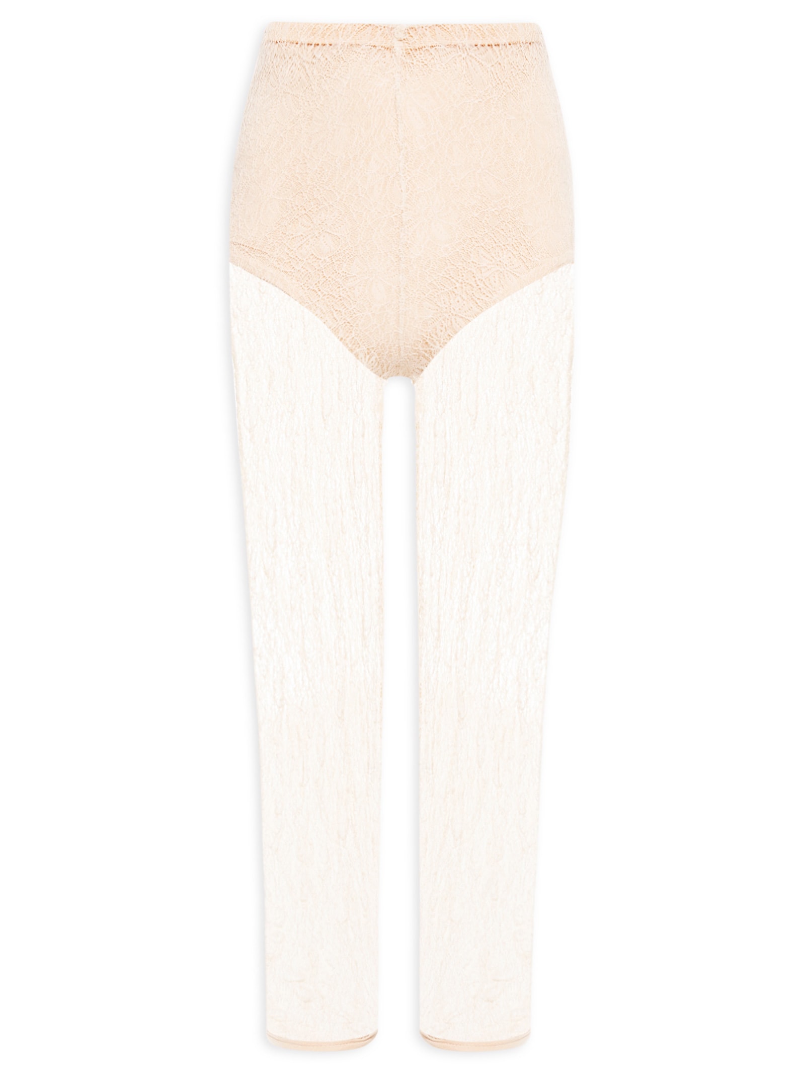 Calça Feminina Capri Em Renda Bege '2Essential