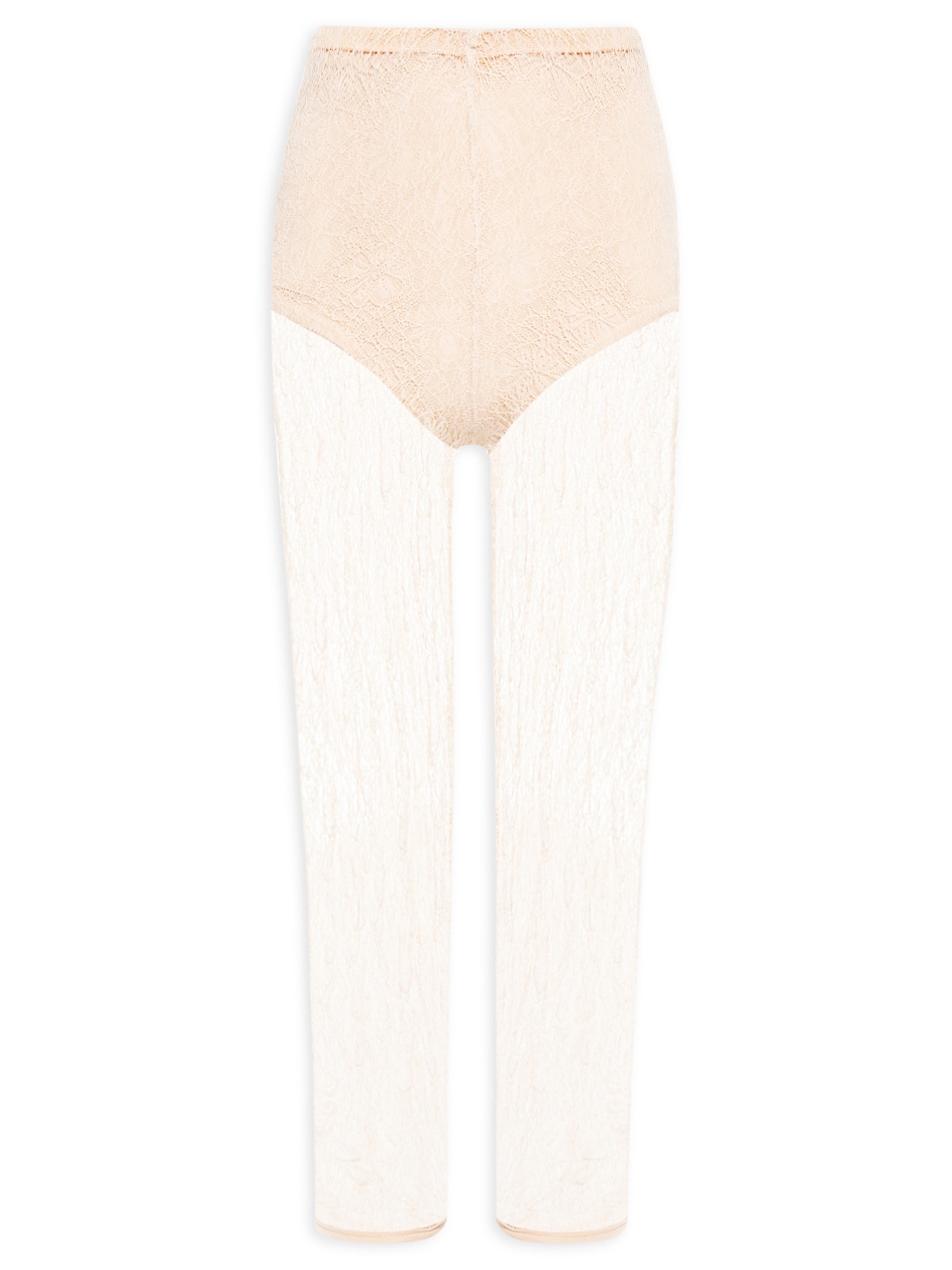 Calça Feminina Capri Em Renda Bege '2Essential