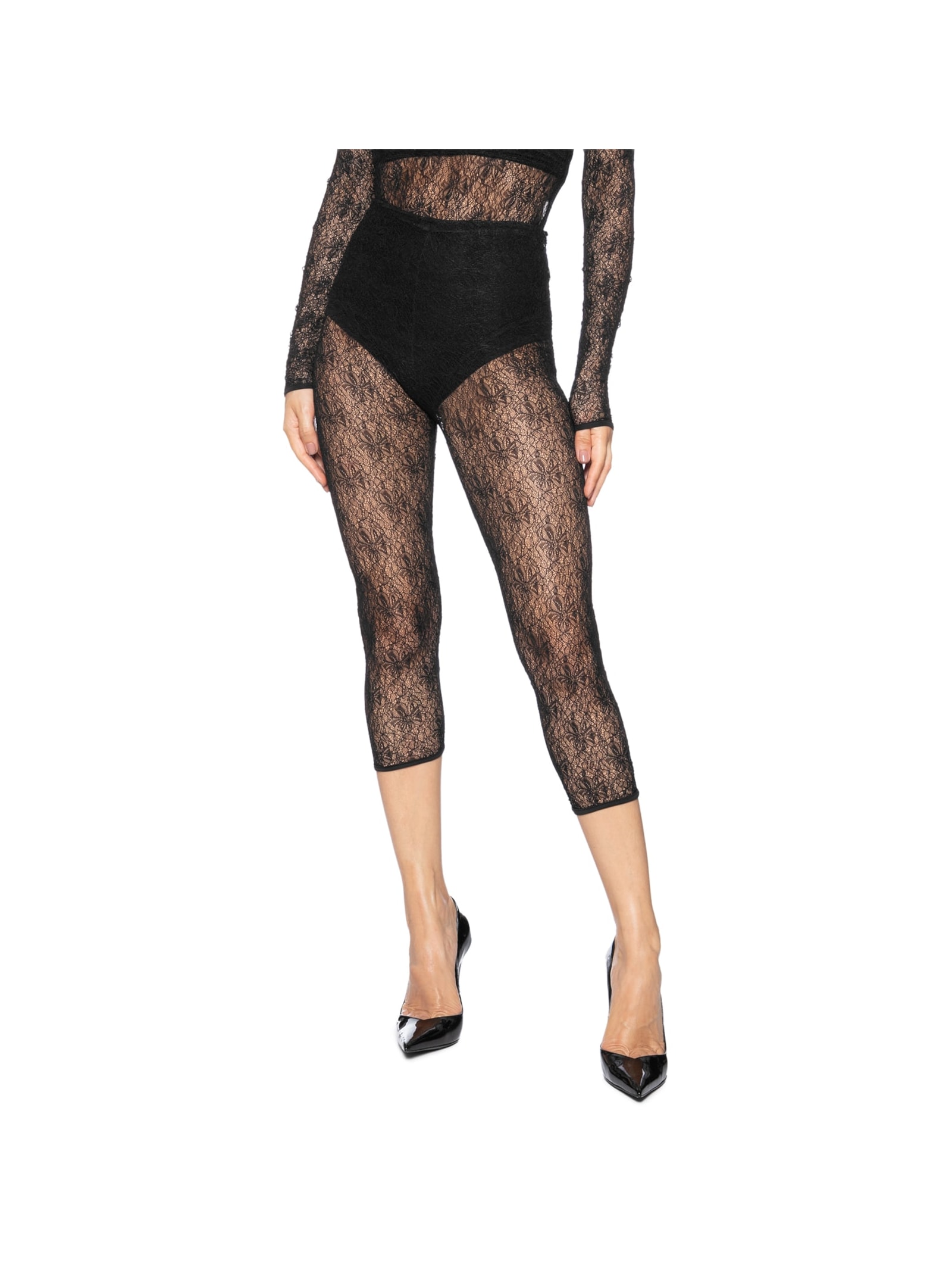 Calça Feminina Capri Em Renda Preto '2Essential