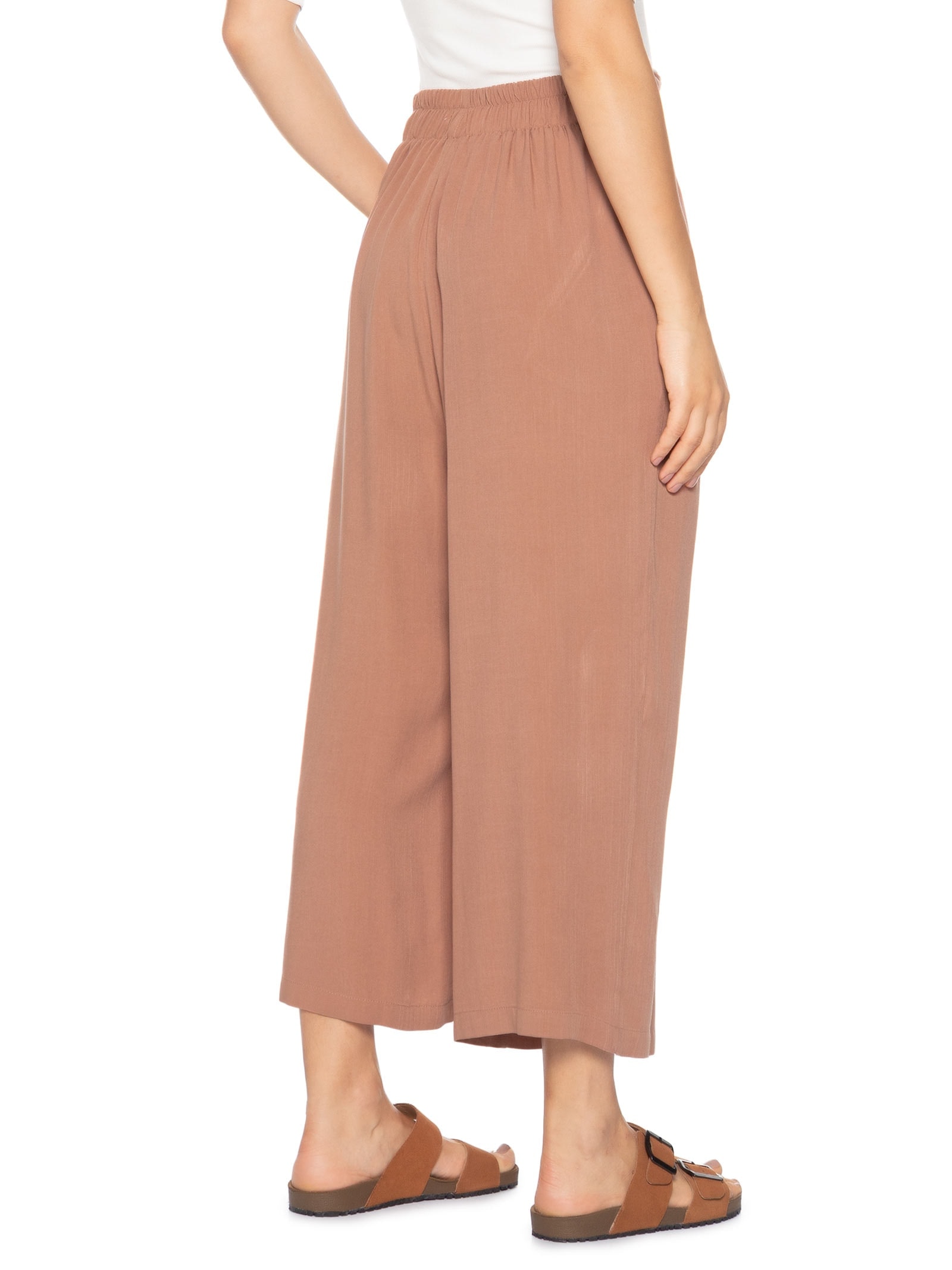 Calça Feminina Capri Marrom Basiq