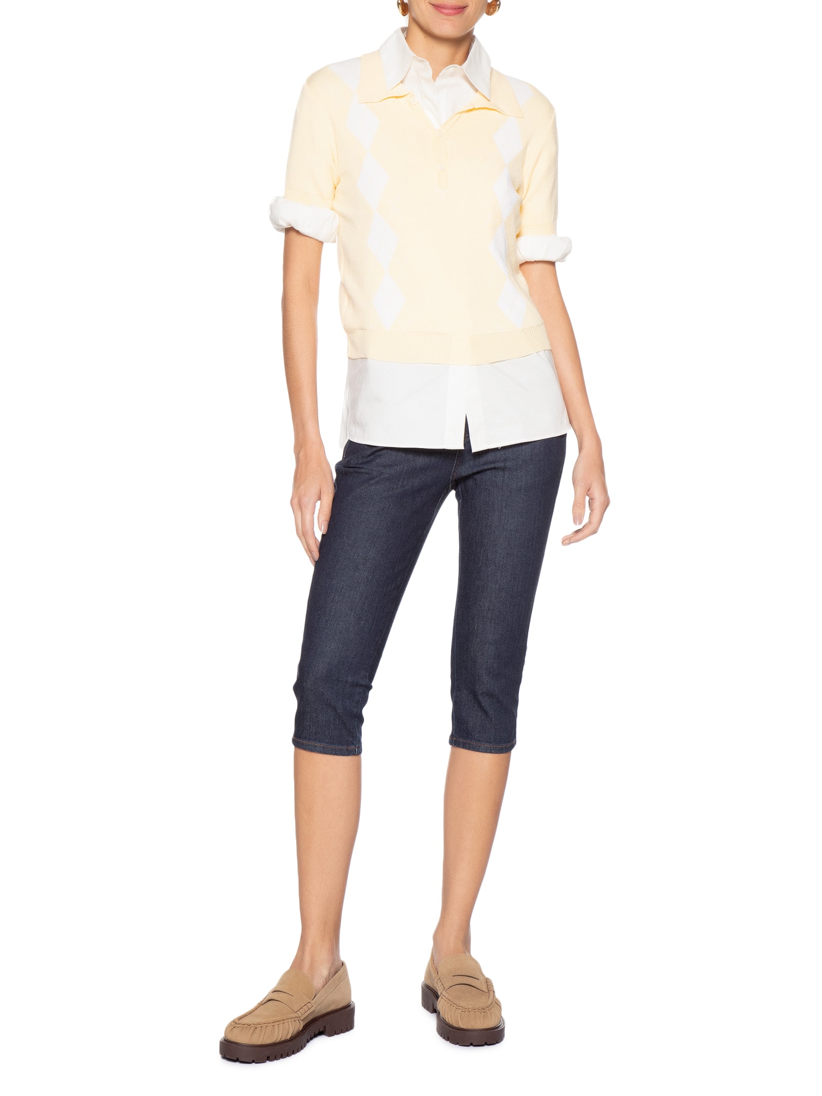 Calça Feminina Capri Tamy Azul Le Lis