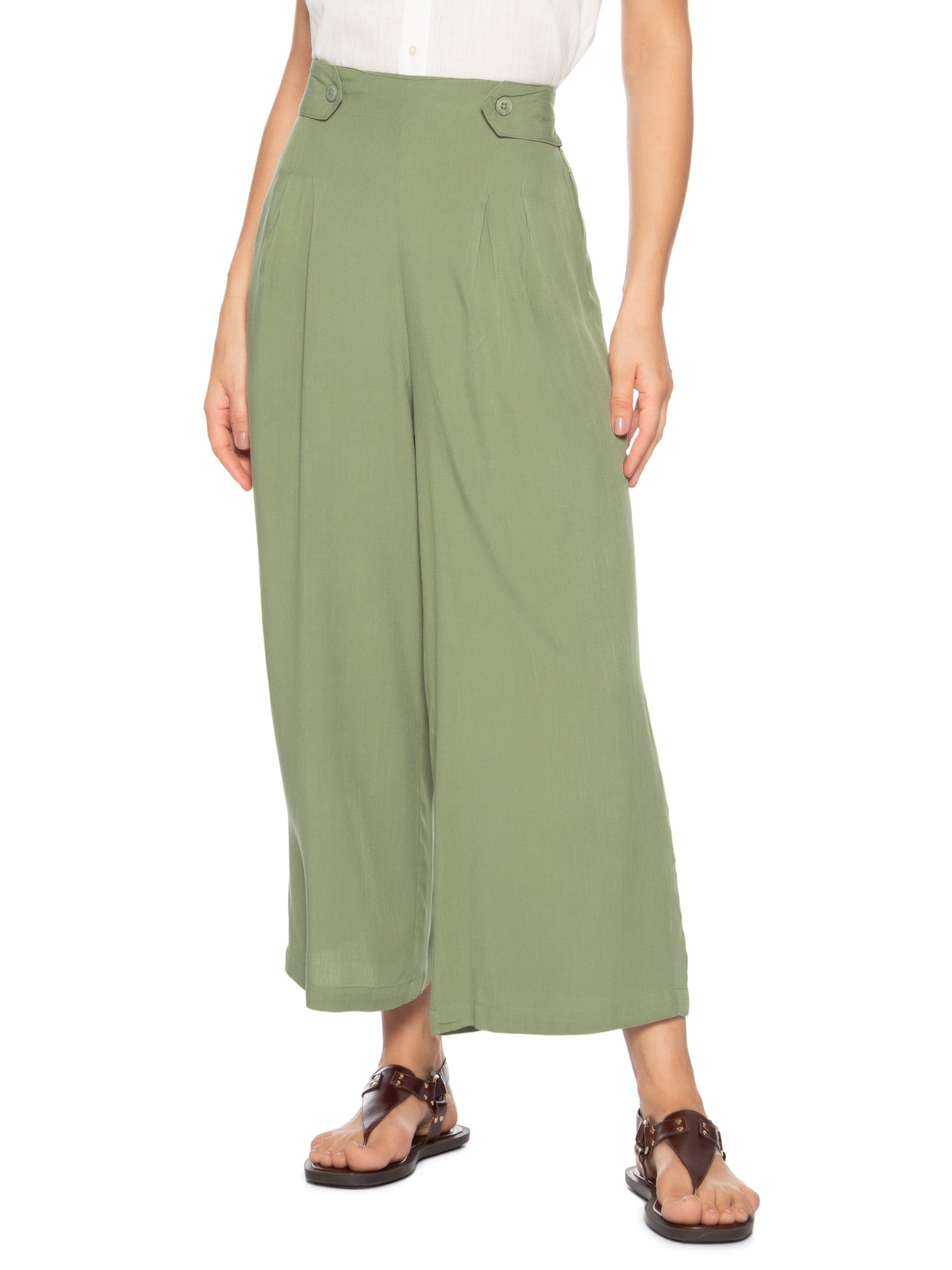 Calça Feminina Capri Verde Basiq
