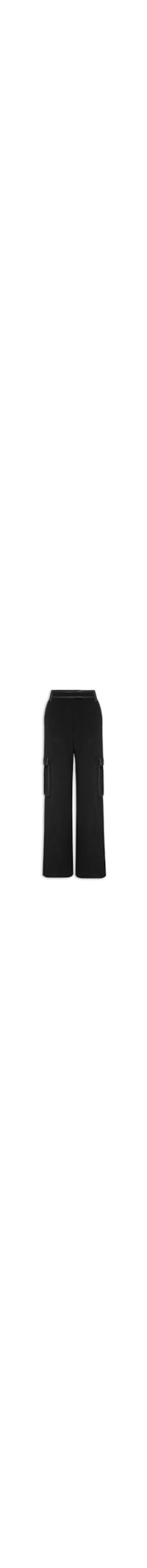 Calça Feminina Cargo Com Contrastante - Preto