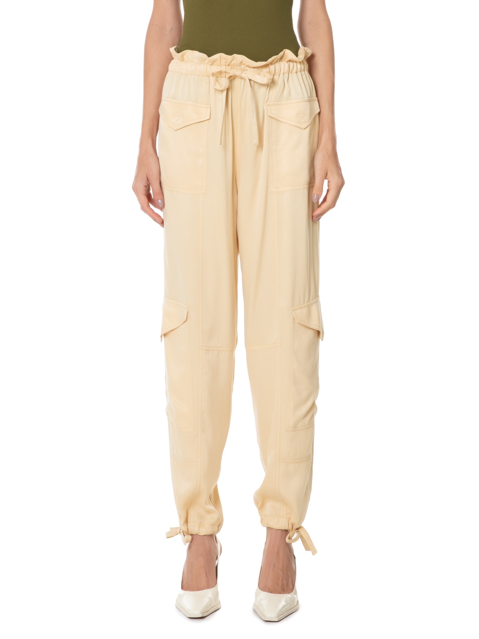 Calça Feminina Cargo Cupro Bege Animale