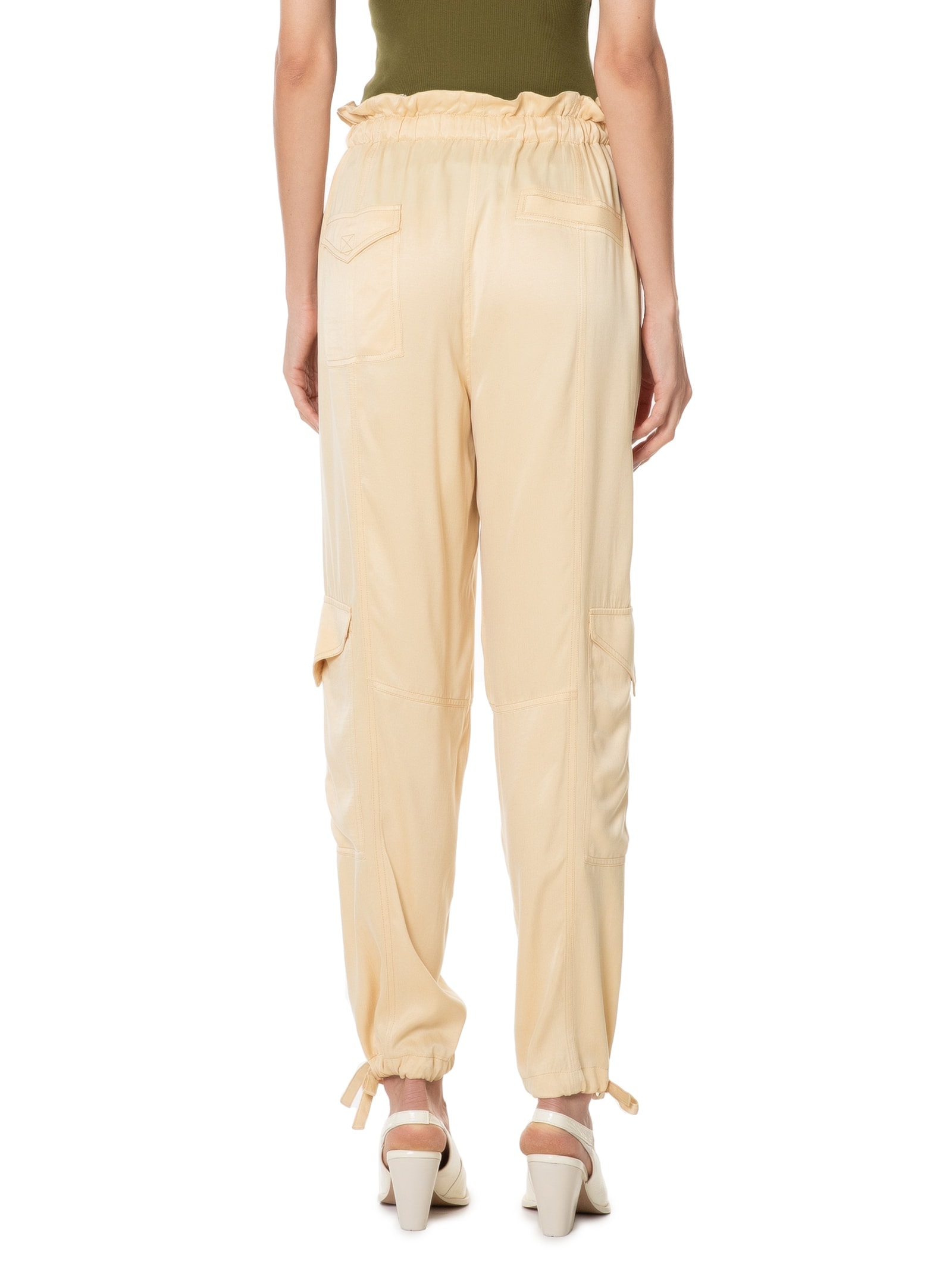 Calça Feminina Cargo Cupro Bege Animale