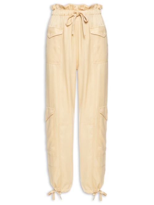 Calça Feminina Cargo Cupro – Bege