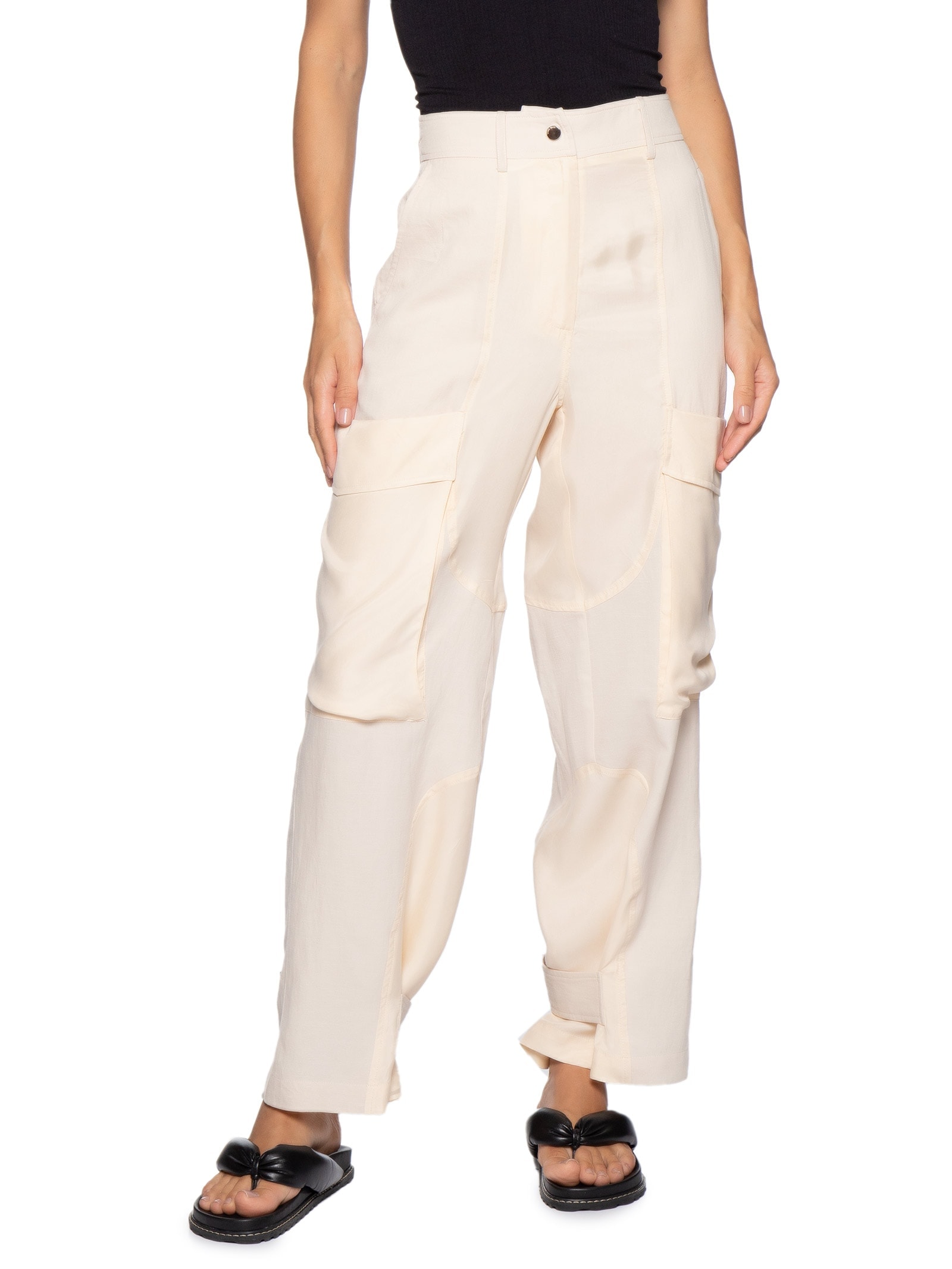 Calça Feminina Cargo Recortes Tess – Bege Animale Jeans