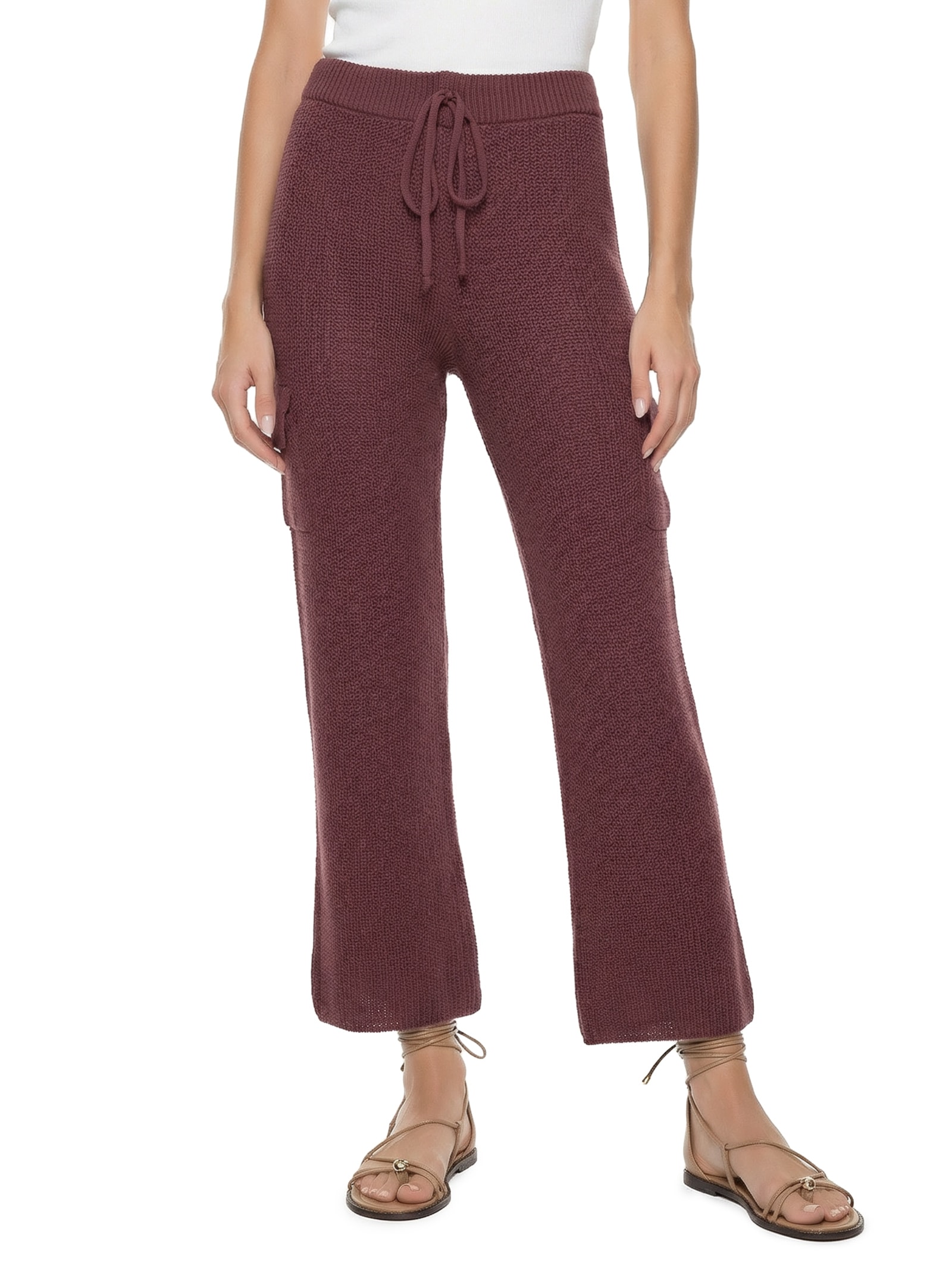 Calça Feminina Cargo Tricot Vermelho Cacay