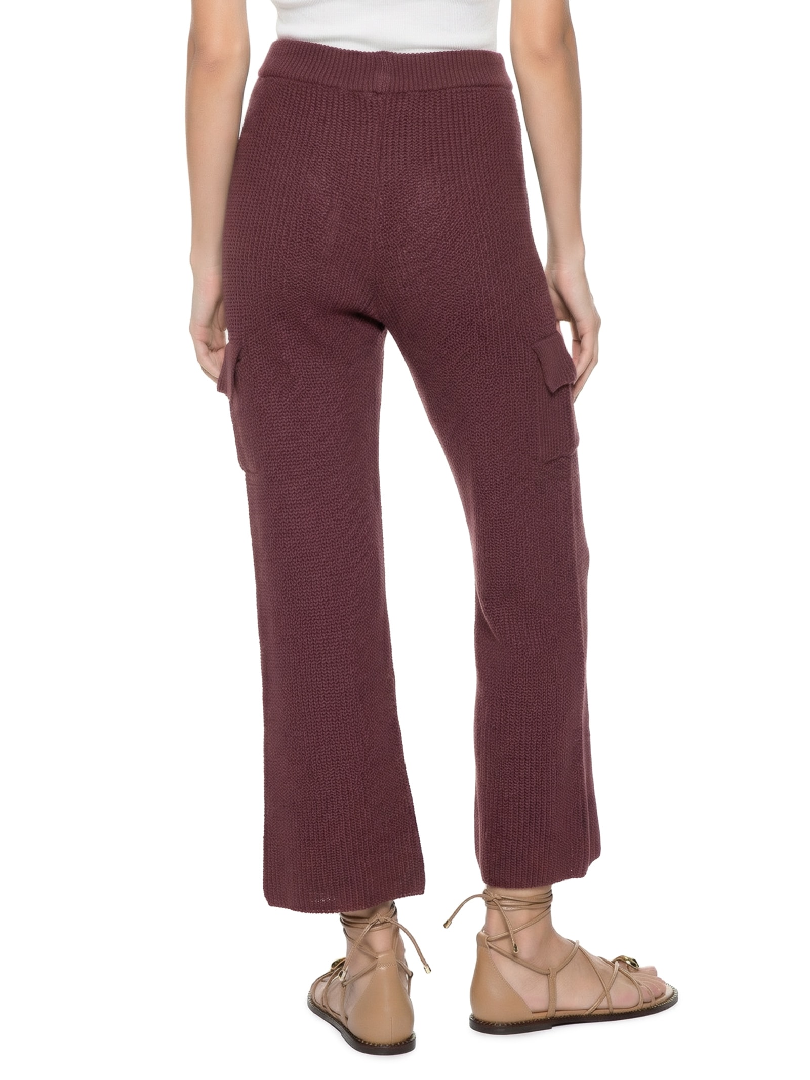 Calça Feminina Cargo Tricot Vermelho Cacay