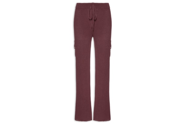 Calça Feminina Cargo Tricot - Vermelho