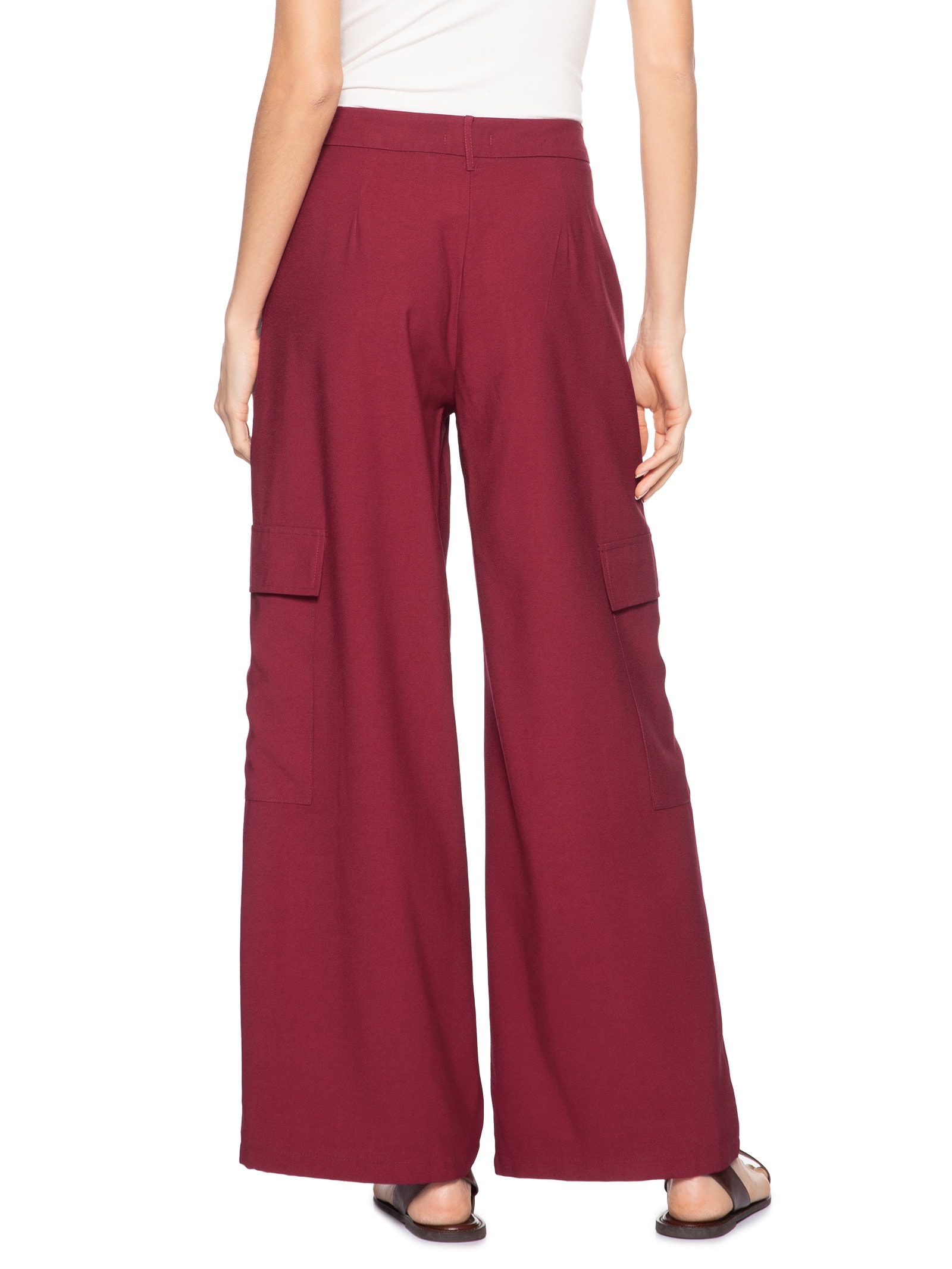 Calça Feminina Cargo Vermelho Basiq