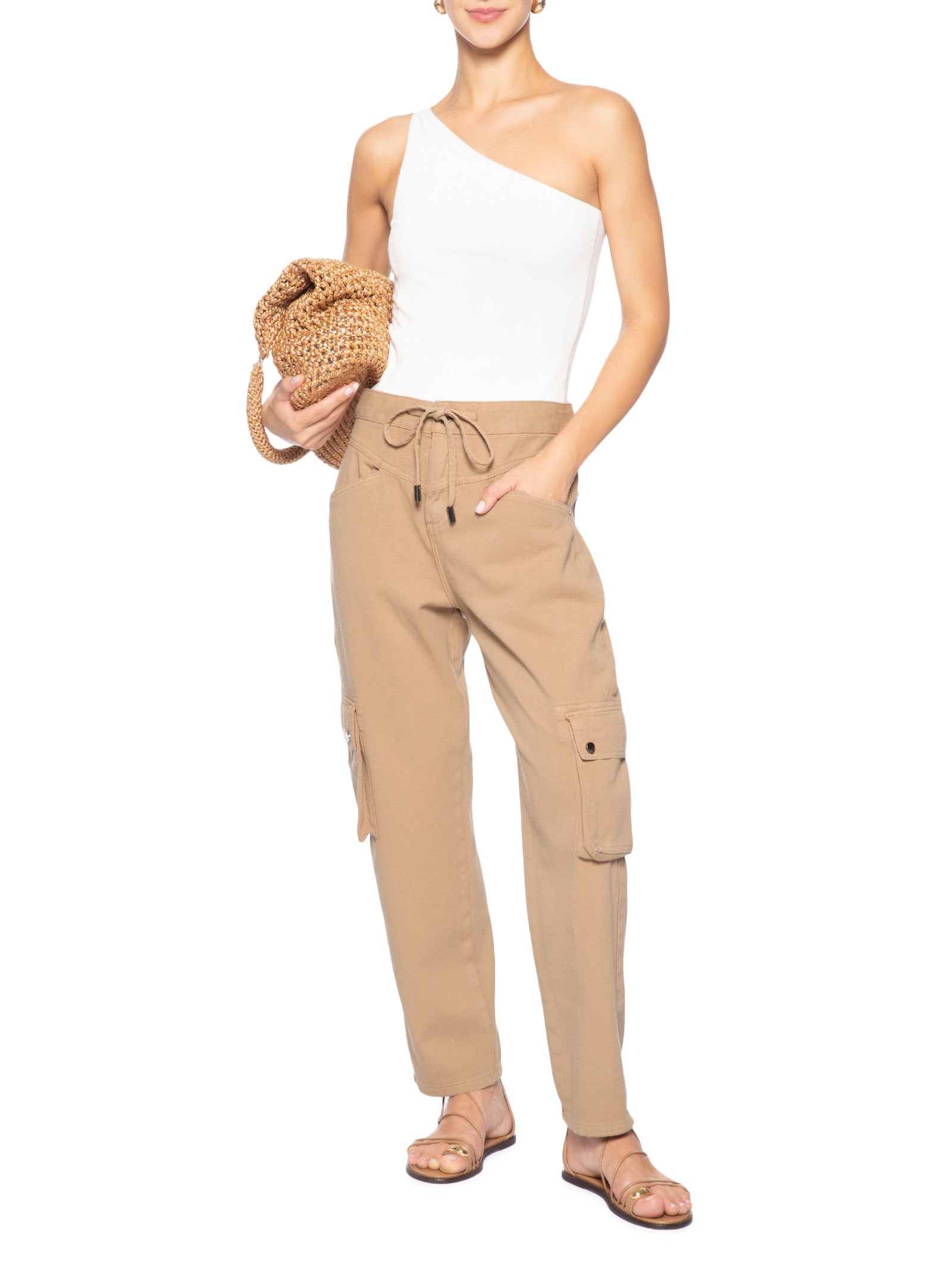 Calça Feminina Cenoura Araminta Sarja – Marrom Le Lis