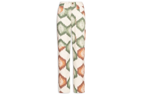 Calça Feminina Cenoura Bolso Sarja - Bege