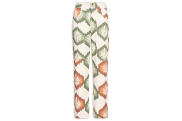 Calça Feminina Cenoura Bolso Sarja - Bege