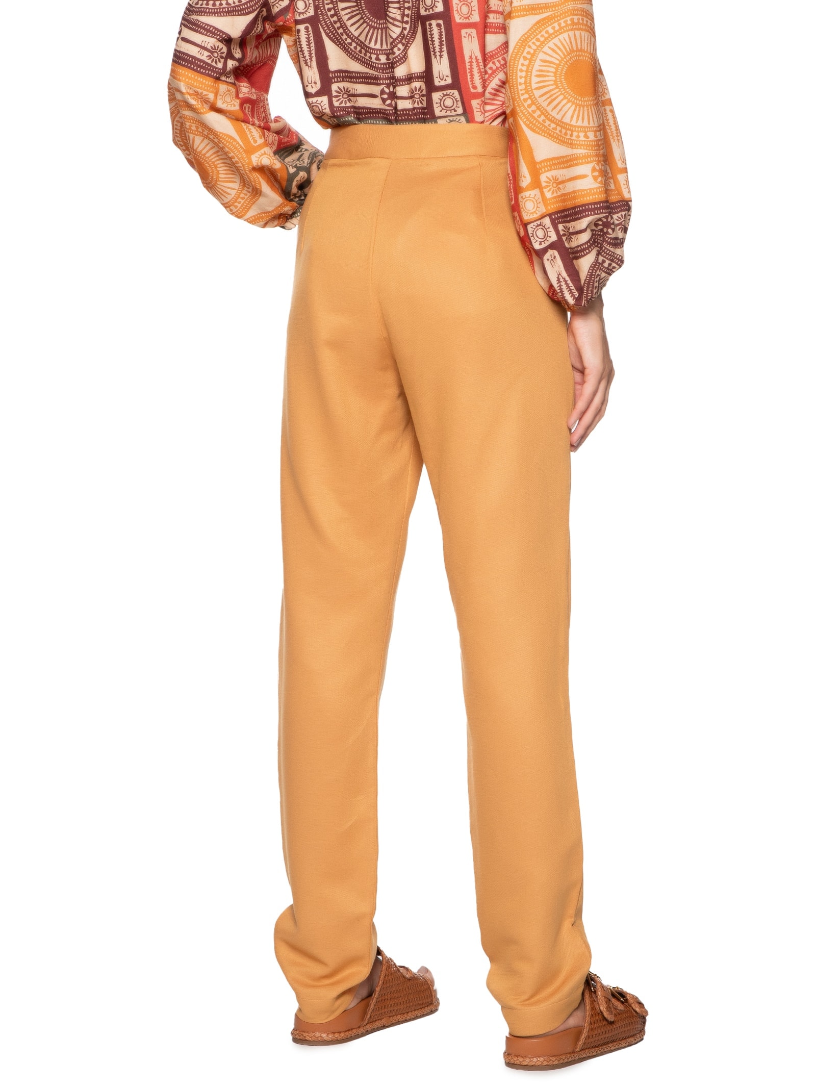 Calça Feminina Cenoura Com Bainha Dobrada Marrom Cacay