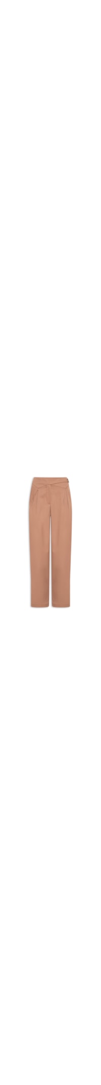 Calça Feminina Cenoura Com Cós Assimétrico - Marrom
