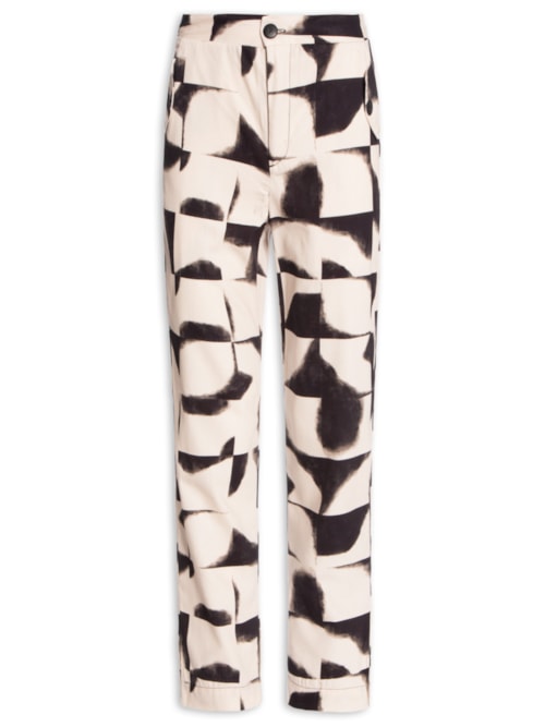 Calça Feminina Cenoura Com Lapela Bolso – Branco