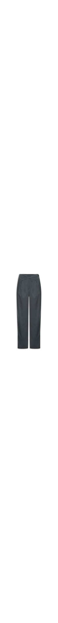 Calça Feminina Cenoura Com Pala Assimétrica - Cinza