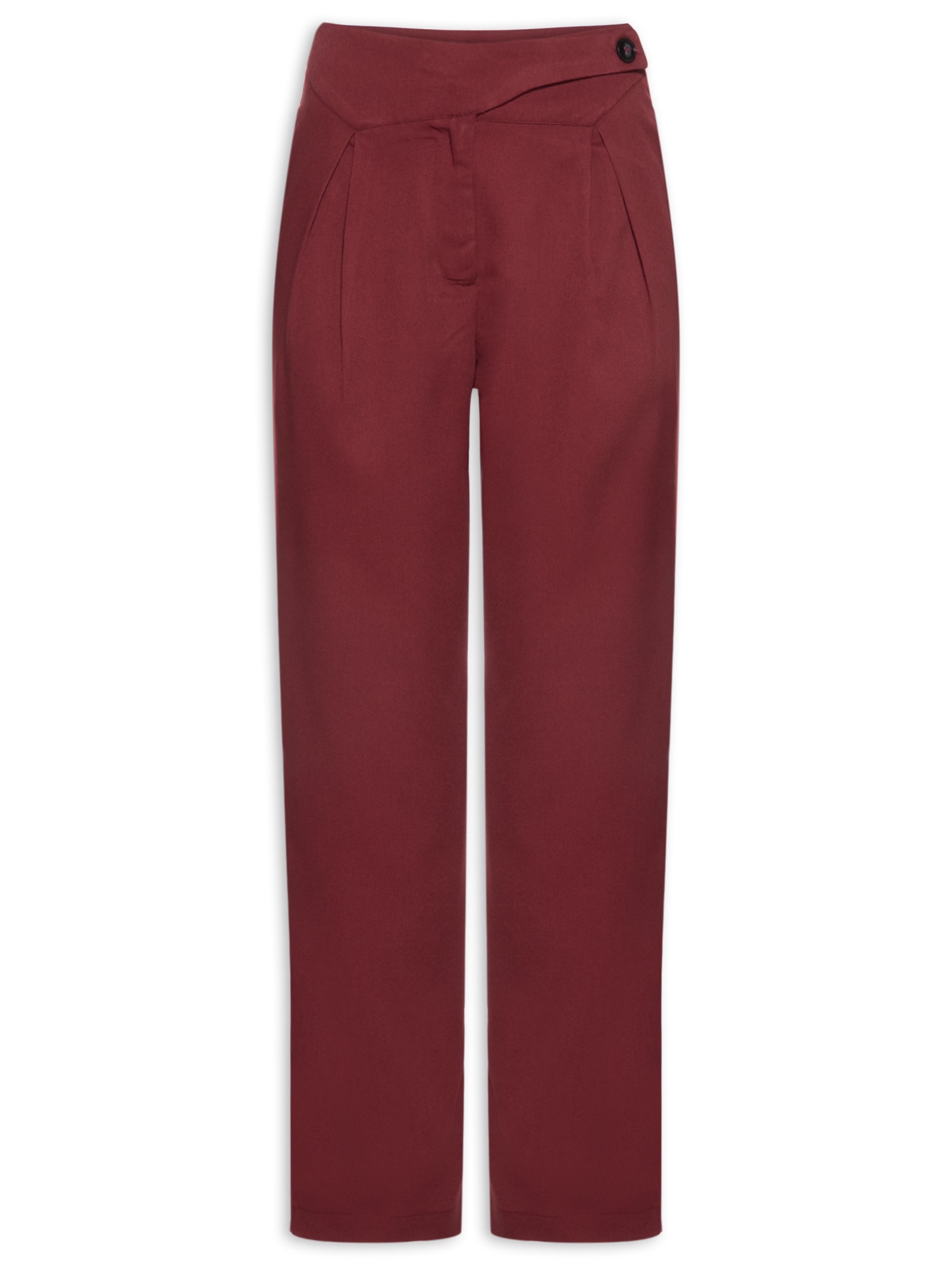 Calça Feminina Cenoura Com Pala Assimétrica Vermelho Market 33