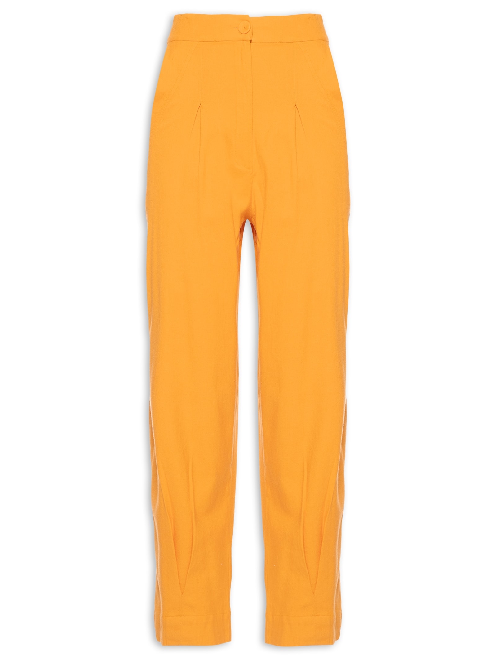 Calça Feminina Cenoura Detalhe Frente Laranja  Farm