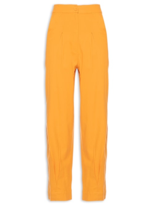 Calça Feminina Cenoura Detalhe Frente – Laranja