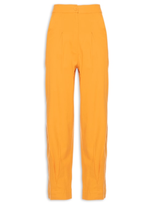 Calça Feminina Cenoura Detalhe Frente - Laranja