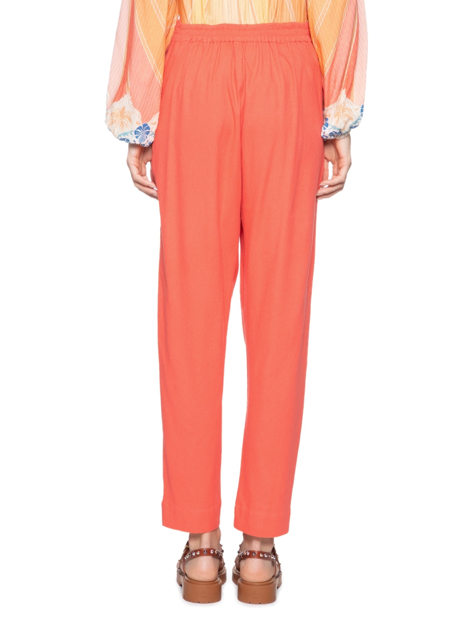 Calça Feminina Cenoura Detalhe Frente Rosa  Farm