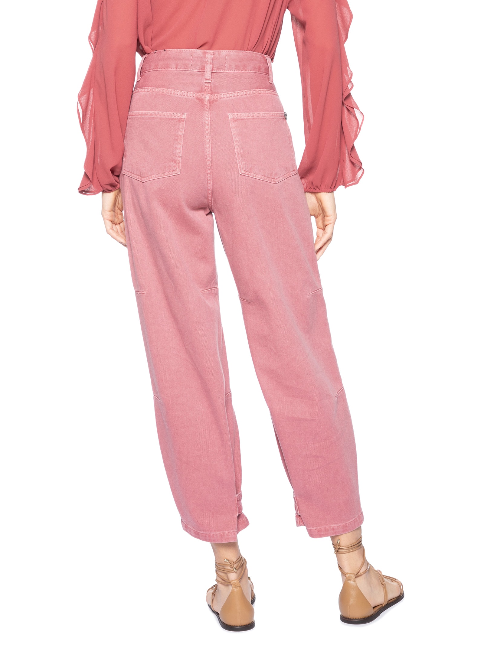 Calça Feminina Cenoura Lizzy Sarja Rosa Le Lis