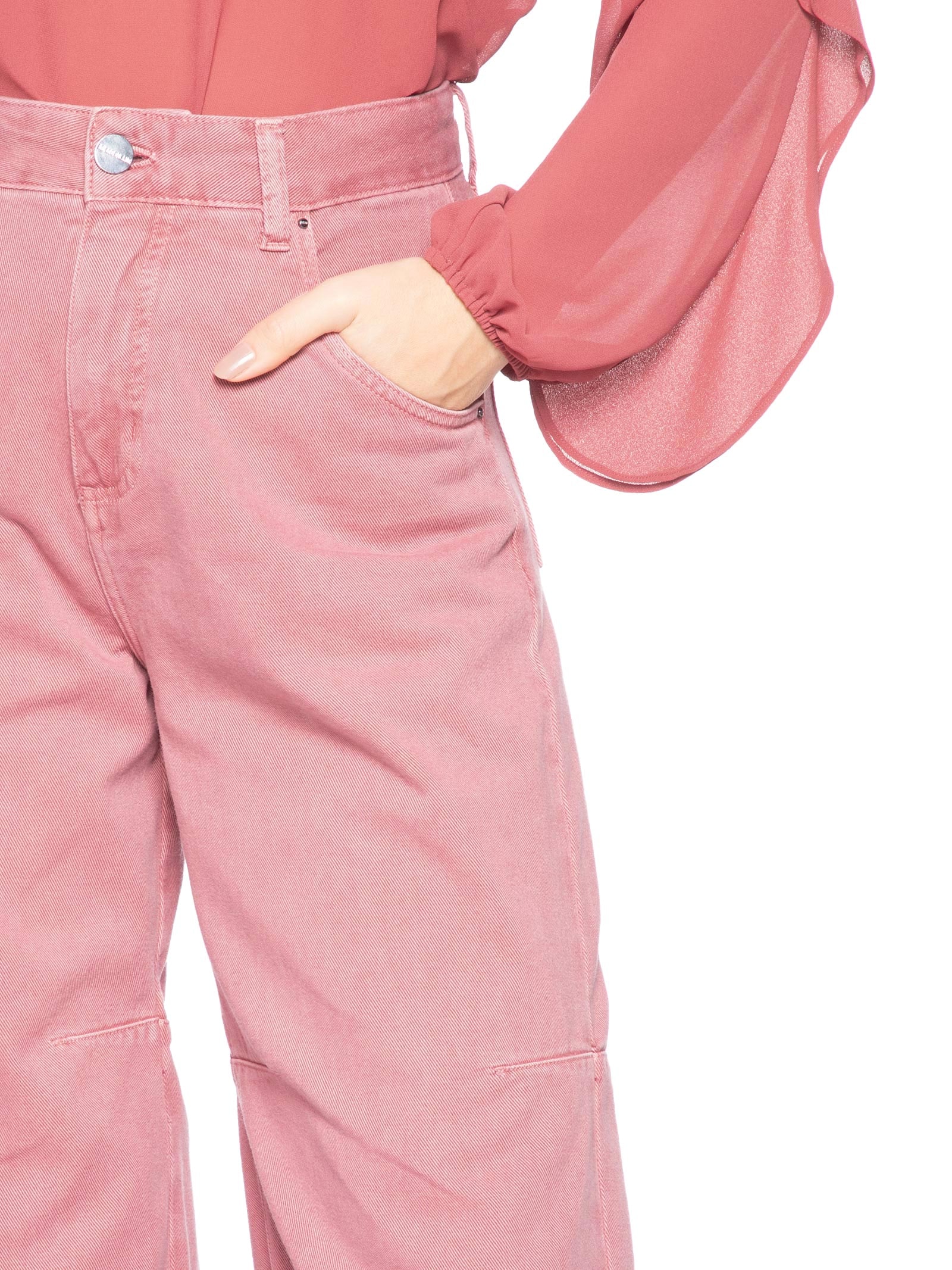 Calça Feminina Cenoura Lizzy Sarja Rosa Le Lis