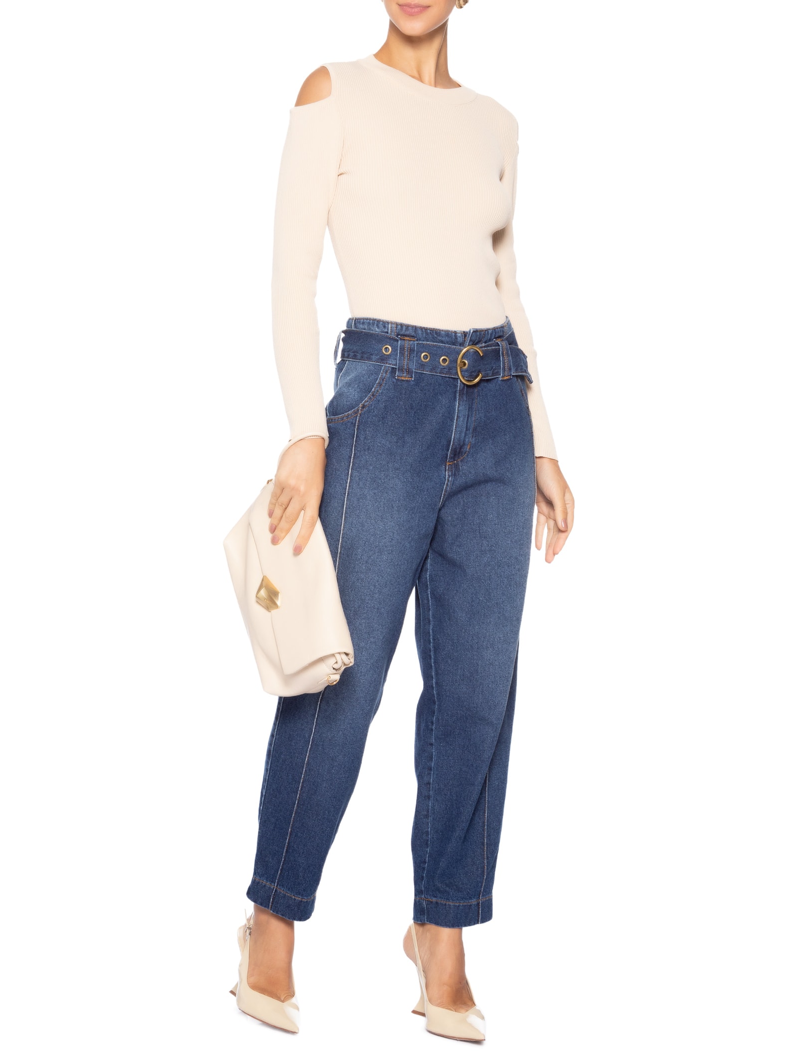 Calça Feminina Cenoura Talita Azul Le Lis