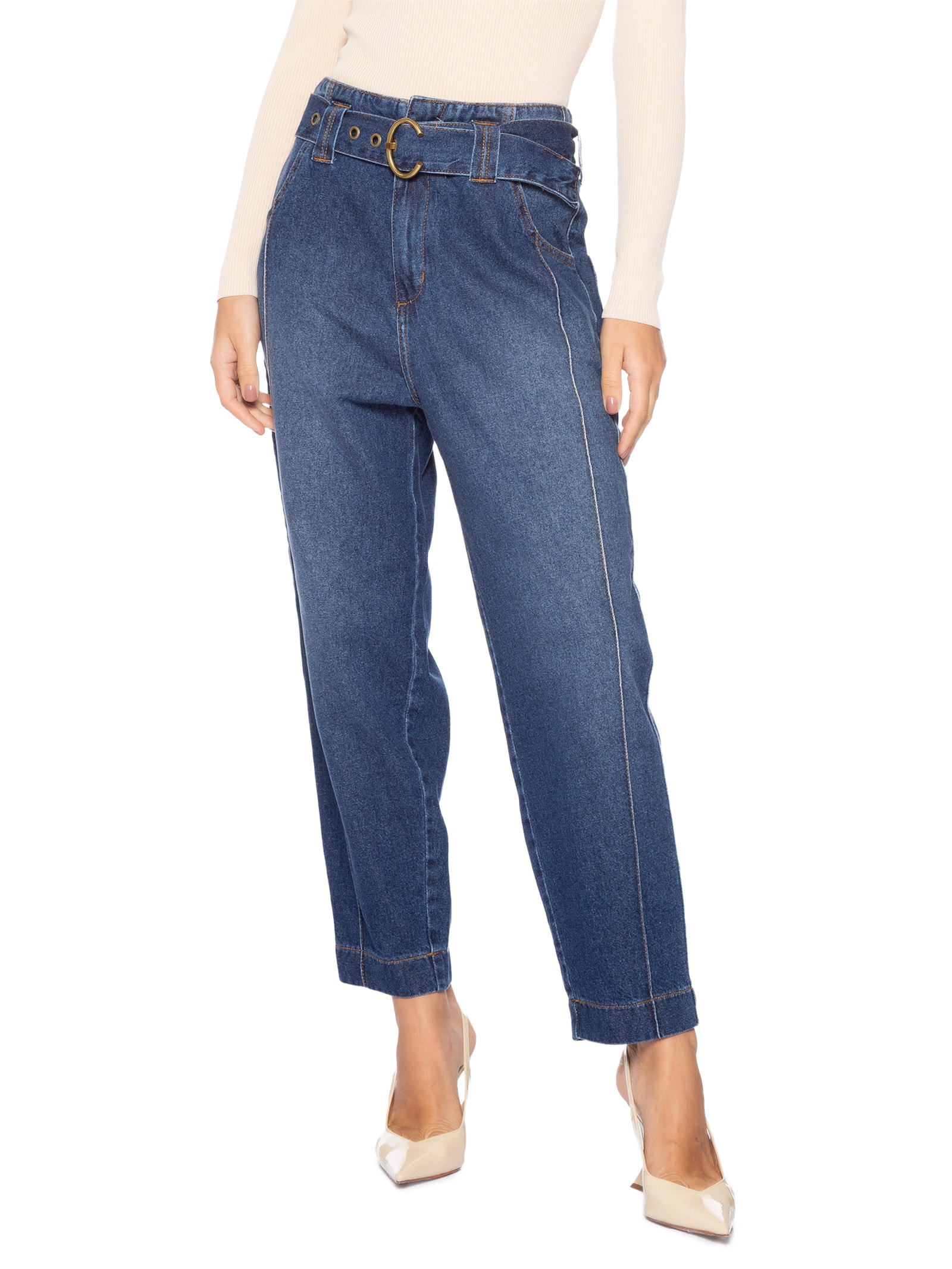 Calça Feminina Cenoura Talita Azul Le Lis