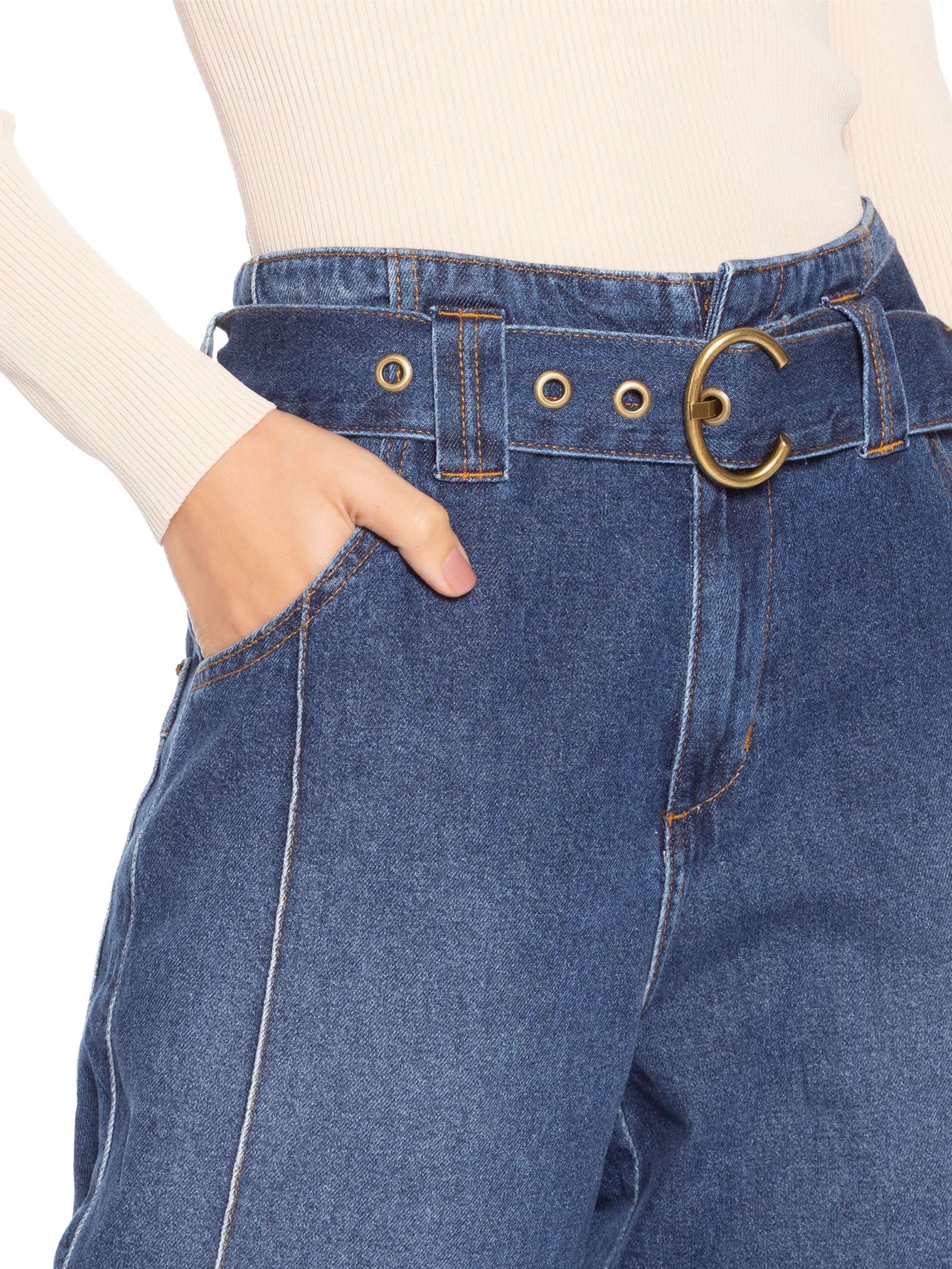 Calça Feminina Cenoura Talita Azul Le Lis