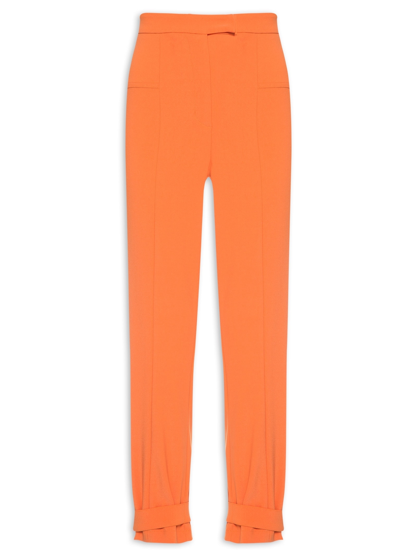 Calça Feminina Cintura Alta Baloon Em Crepe Laranja '2Essential