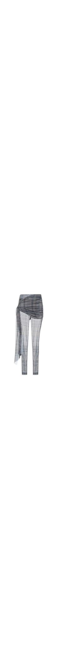 Calça Feminina Cintura Alta com Sobreposição - Azul