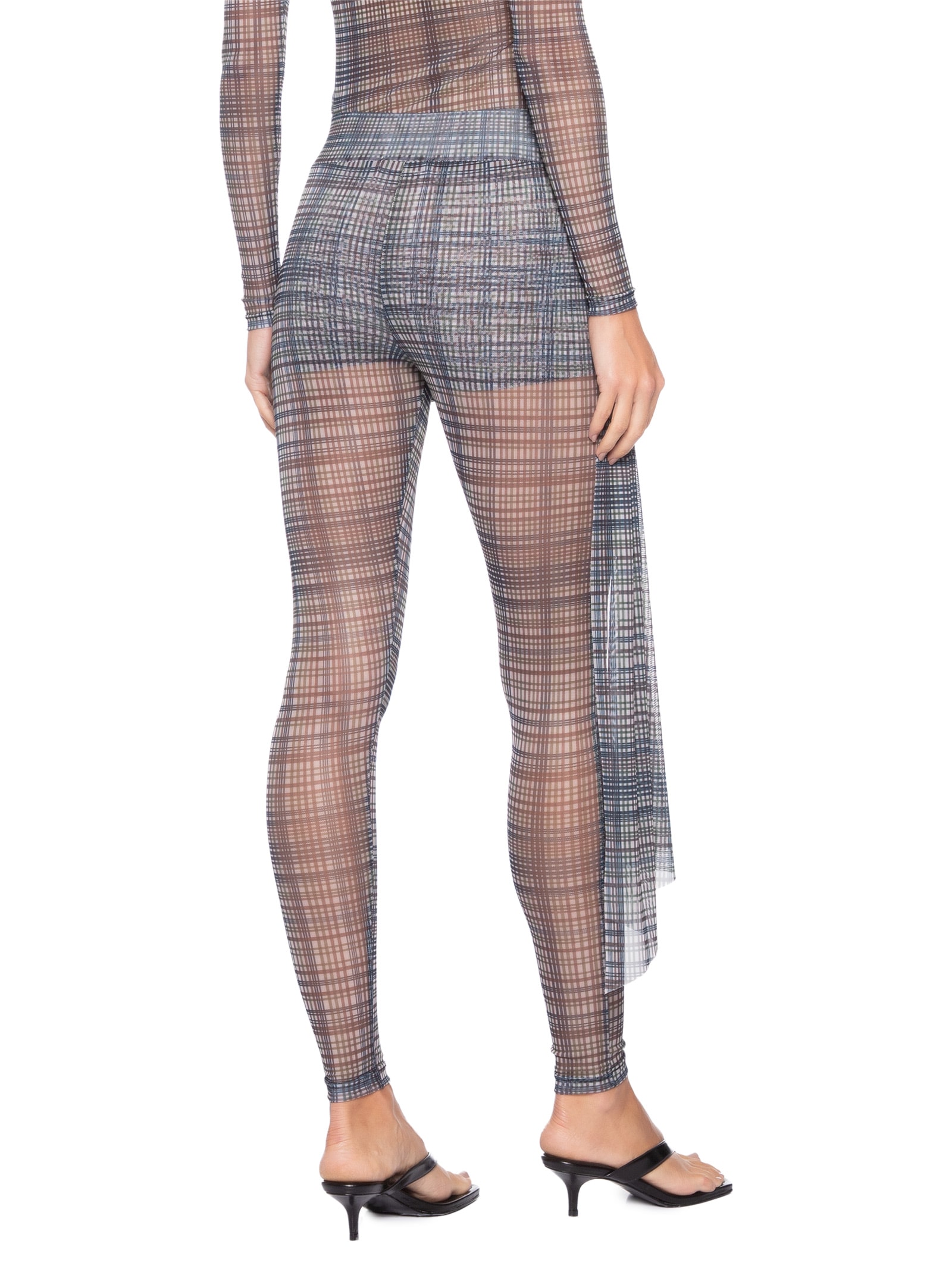 Calça Feminina Cintura Alta com Sobreposição Azul '2Essential