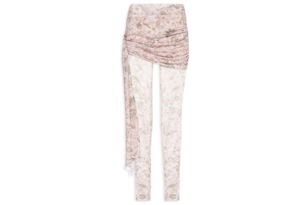 Calça Feminina Cintura Alta com Sobreposição - Rosa