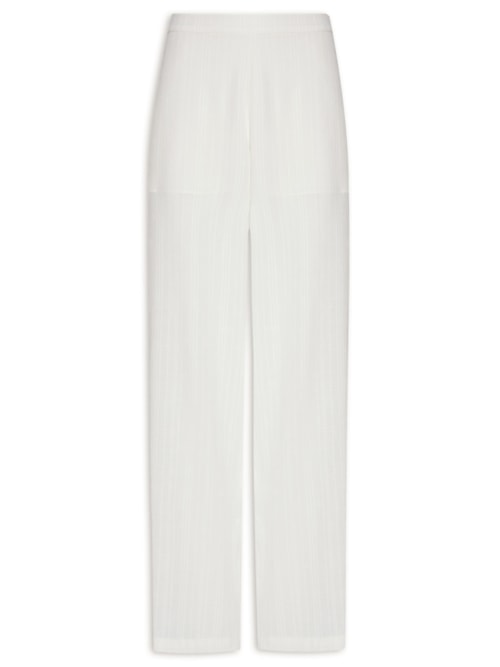 Calça Feminina Cintura Alta Pantalona – Off White