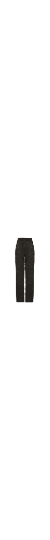 Calça Feminina Cintura Alta Reta Em Tweed - Preto
