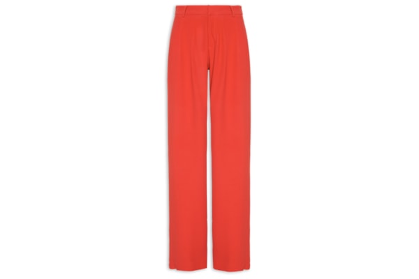 Calça Feminina Cintura Alta Wide Leg - Vermelho