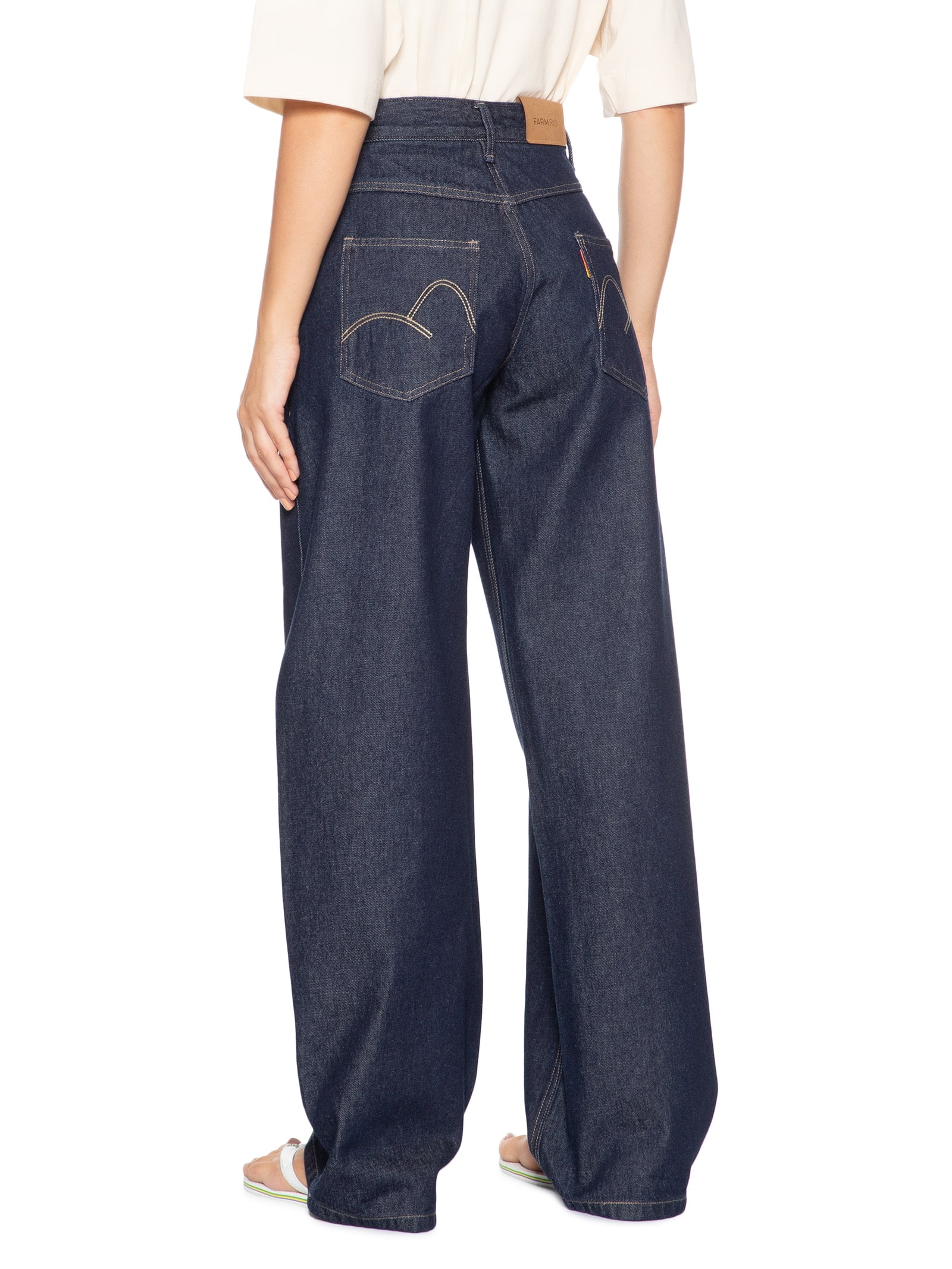 Calça Feminina Cintura Média Original Jeans Azul Farm