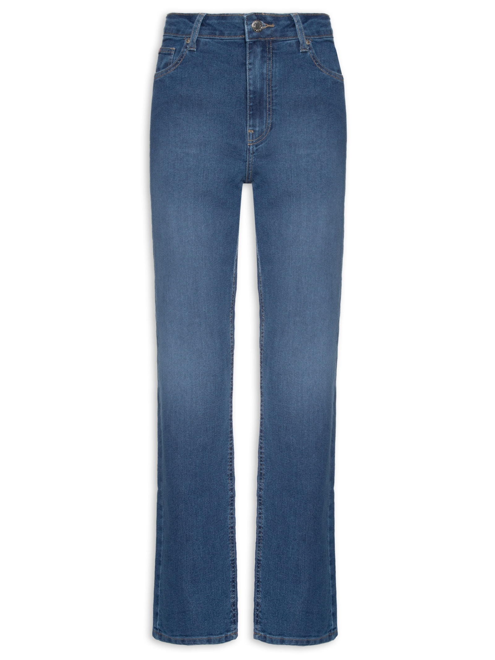Calça Feminina Classic Straight RW Mid Blue Azul Tommy Hilfiger