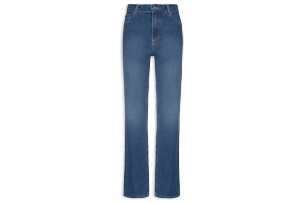 Calça Feminina Classic Straight RW Mid Blue - Azul