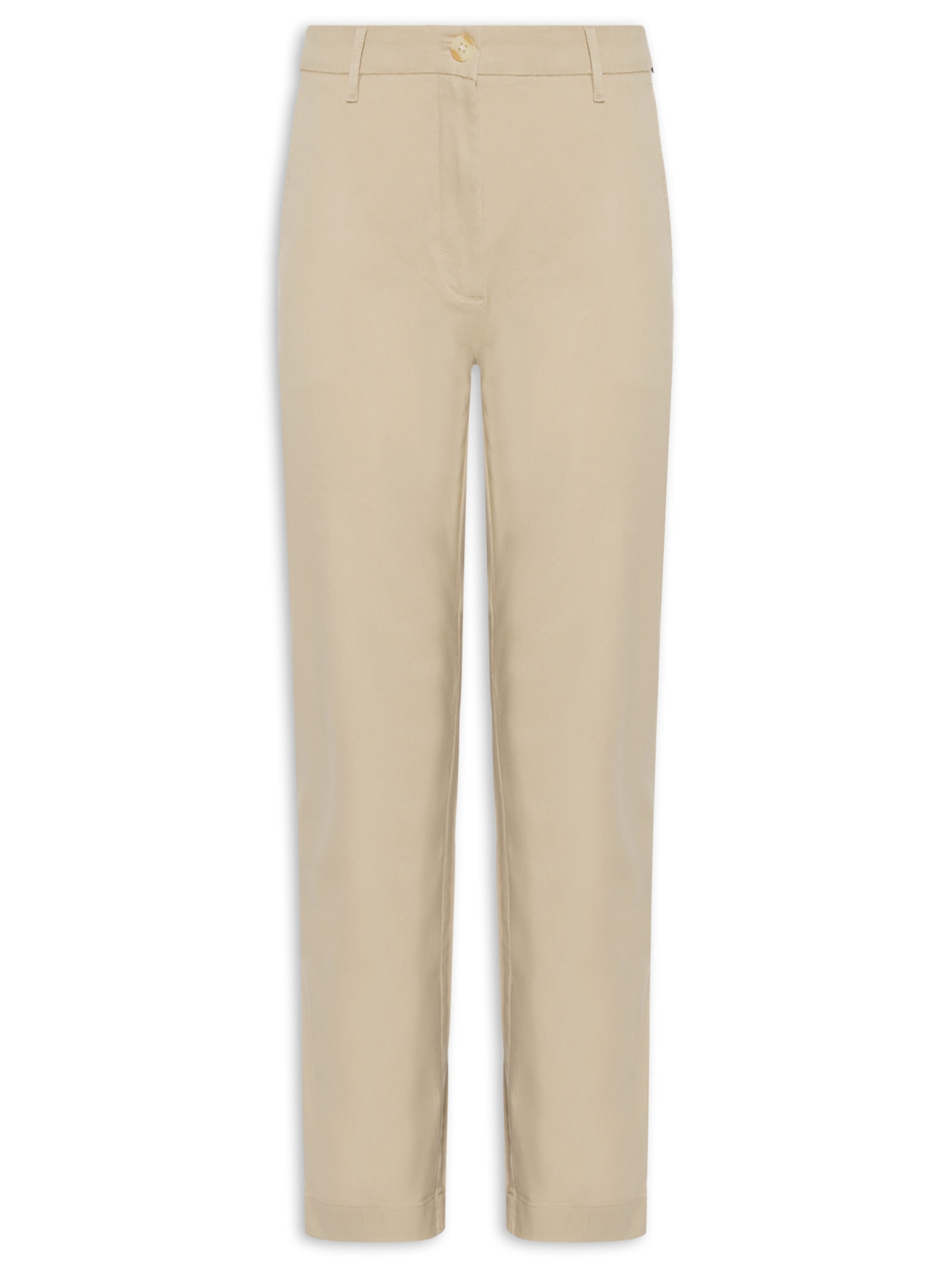 Calça Feminina Co Twill Slim Chino Bege Tommy Hilfiger