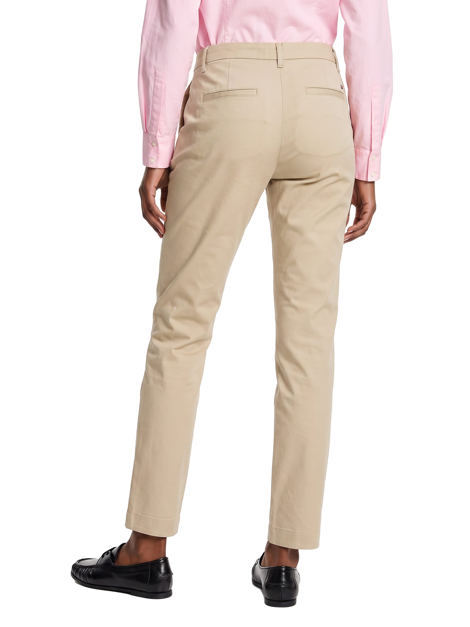 Calça Feminina Co Twill Slim Chino Bege Tommy Hilfiger