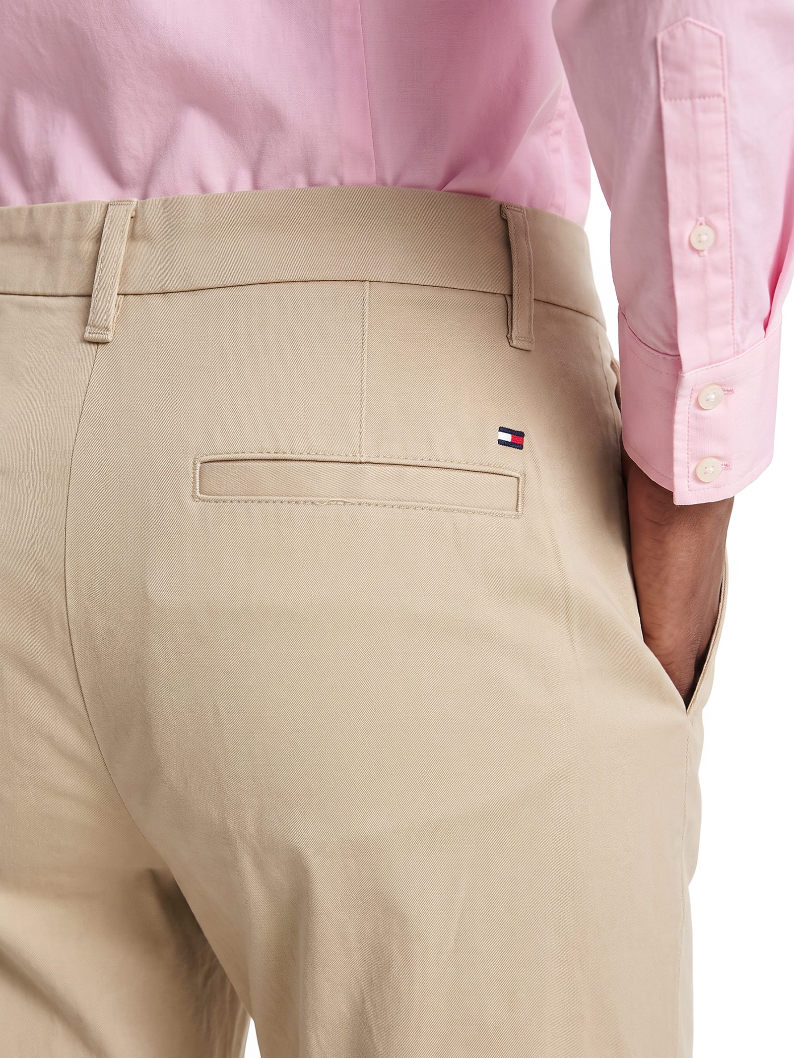 Calça Feminina Co Twill Slim Chino Bege Tommy Hilfiger