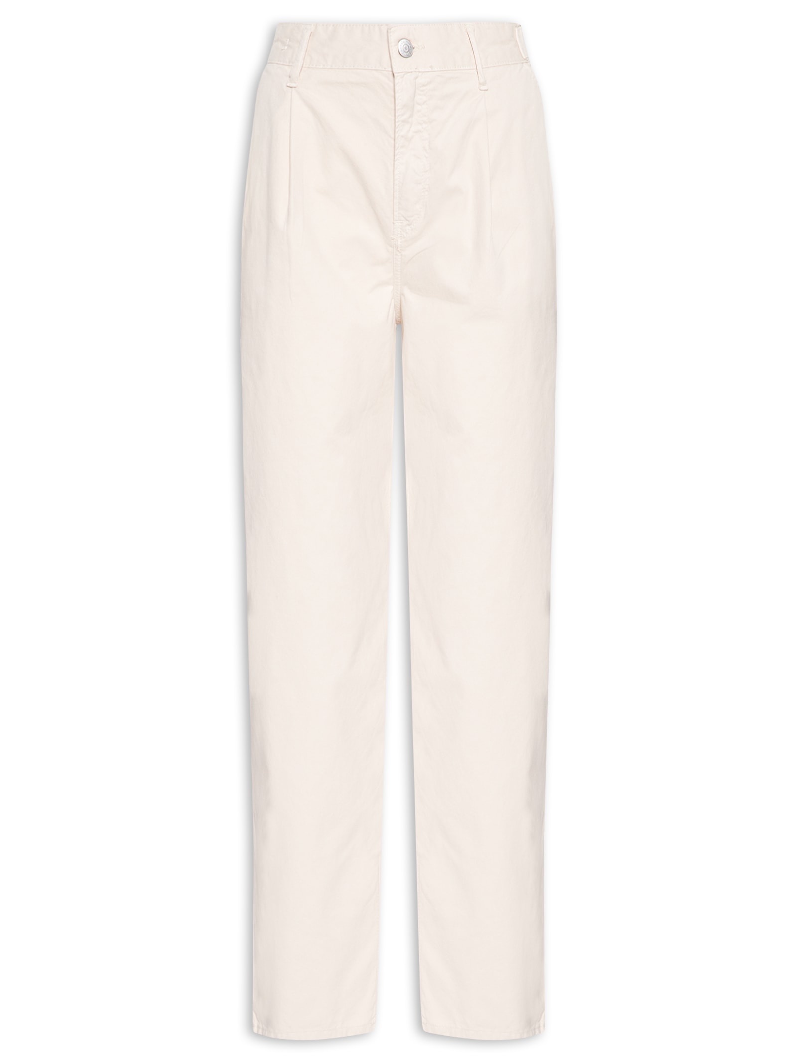 Calça Feminina Color Barrel Pregas – Bege Calvin Klein Jeans