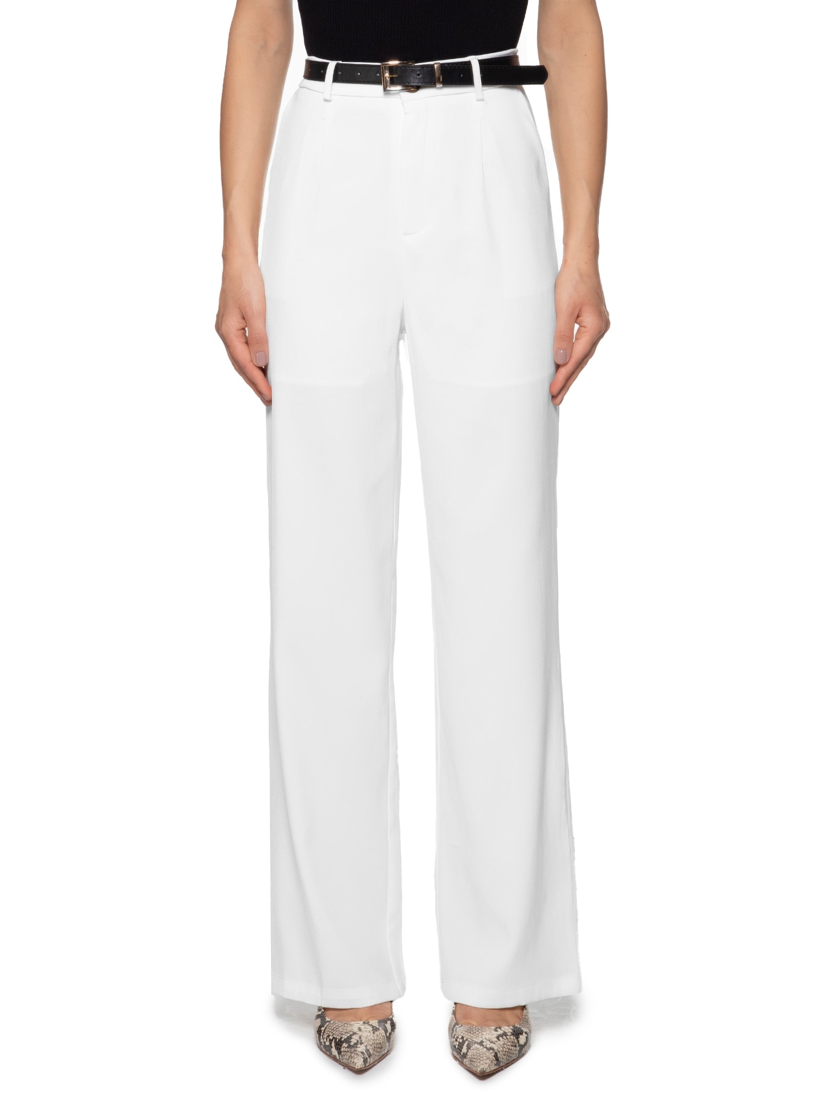 Calça Feminina Com Cinto Branco Market 33