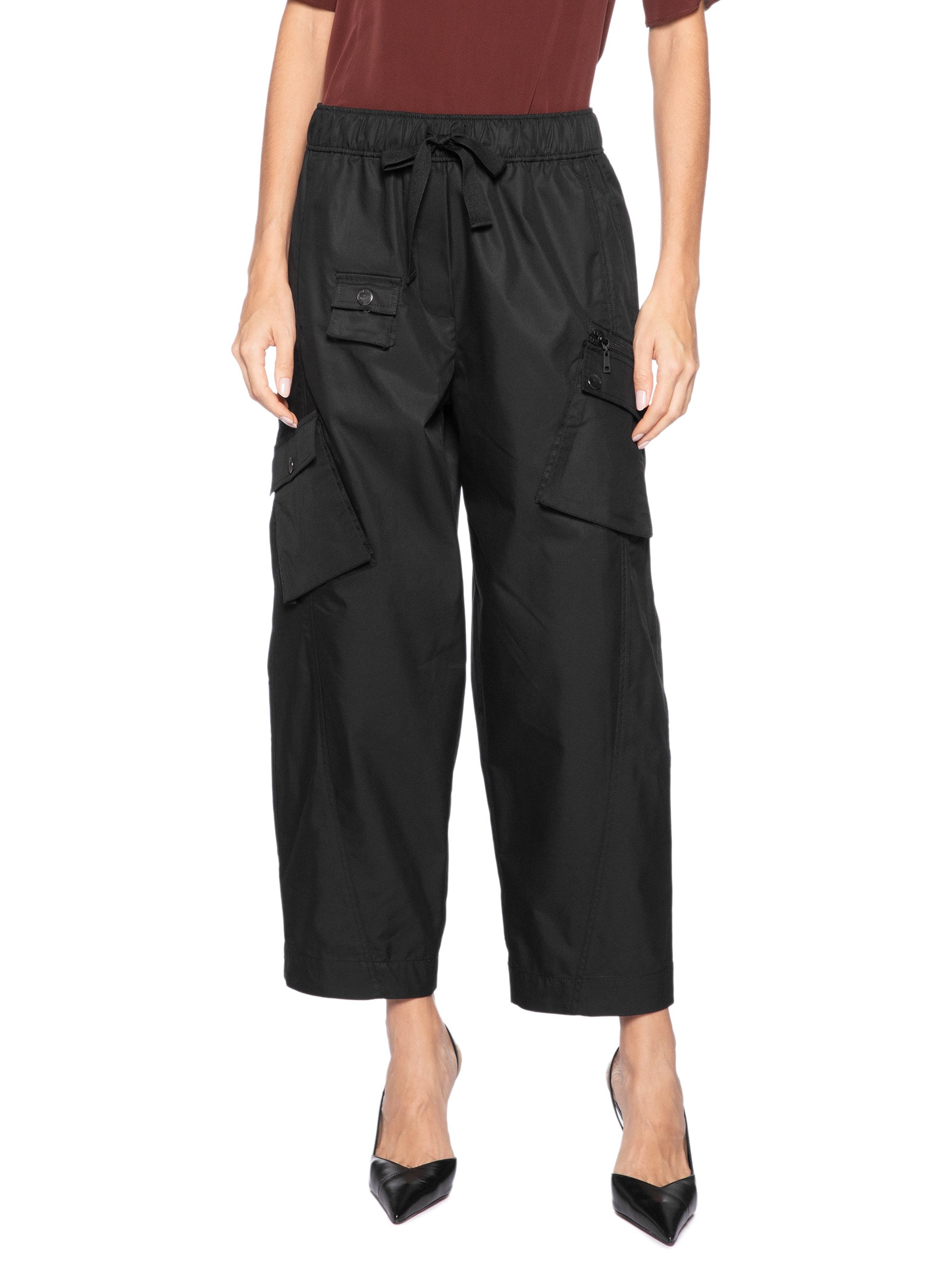 Calça Feminina Com Cós De Elásticos E Bolsos Preta Animale