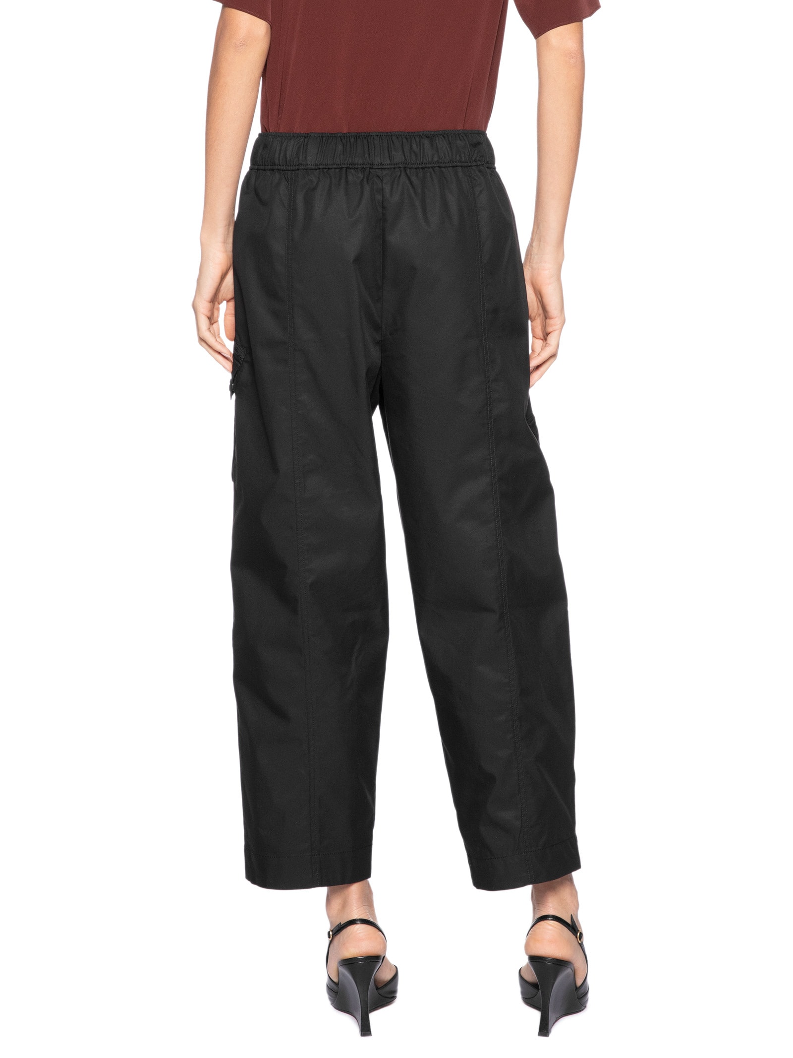 Calça Feminina Com Cós De Elásticos E Bolsos Preta Animale